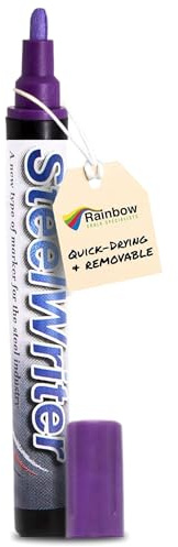 Rainbow Chalk Steelwriter Steel Marker Pen - Violet, 5mm, Chloride Free | 5mm Bullet Nib, Available in 10 Colours, Won't Stain Even After Galvanising, Wipe Clean, Water Resistant