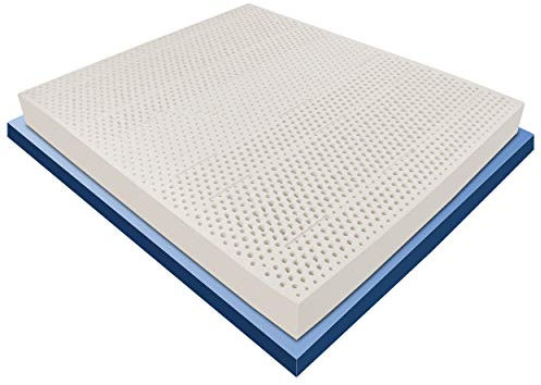 Baldiflex Matratze aus Naturlatex, abnehmbarer Bezug, milbendicht, atmungsaktiv Kissen aus Memoryschaum inklusive, Höhe 20 cm Französisches Bett, 140 x 200 cm Aloe vera