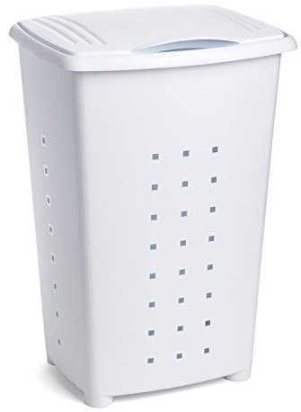 Tatay Millenium Cesto para Ropa Sucia con Tapa 60 l de Capacidad plástico Polipropileno, Blanco, 43 x 35,5 x 64 cm