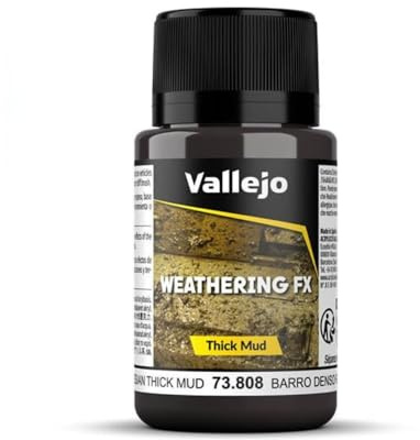 Vallejo - Weathering FX | Russian Thick Mud 40 ml. (1.35 fl.oz.) | Permanent Pigments and Water Based Acrylic Resins | Ideal for Miniatures, Scale Models & Dioramas