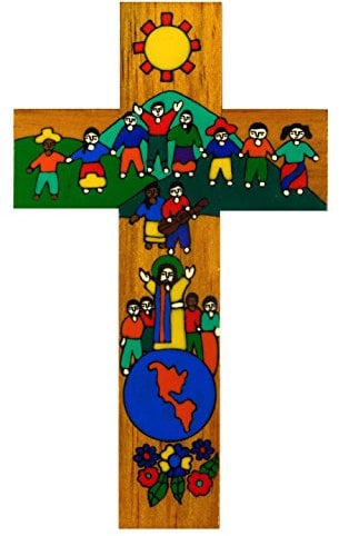 Children's Bedroom Cross. Wooden Cross.10cms. Confirmation Group Gift. Holy Communion Group Gift.Children of the World United.