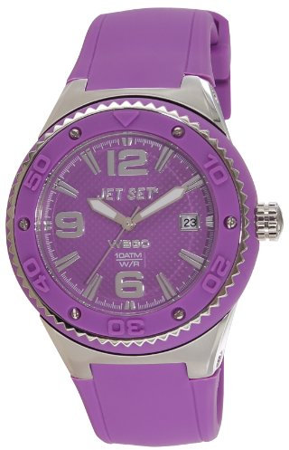 Jet Set – J53454 – 060 – Wb30 Damen-Armbanduhr – Quarz Analog – Zifferblatt Violett Armband Kautschuk violett