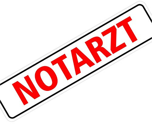 Magnetschild Magnettafel Notarzt 300x70 mm 0,9 mm stark haftend runde Kanten