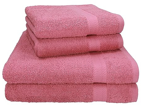 Betz Premium Handtuch Set 4-teilig – 2 Duschtücher 70×140 cm & 2 Handtücher 50×100 cm, 100% Baumwolle 470 g/m², saugstark & weich, Oeko-TEX® Farbe Altrosa