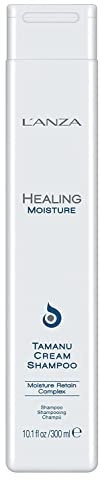 L'ANZA Heilende Feuchtigkeit Tamanu Cream Shampoo (300 ml), Reinigung & Feuchtigkeit Für Trockenes & Raues Haar, Lanza Tamanu mit Tamanu-Nussöl aus Tahiti, Sulfatfrei, Parabenfrei, Glutenfrei