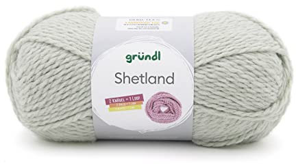 Gründl Shetland Wolle (weiches Strickgarn aus 80% Polyacryl und 20% Wolle, 100 g / 170 m, Nadelstärke: 7-8, 1 x 100 g), Moos Melange