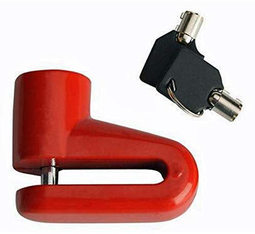 LUPO Candado Disco Antirrobo para Moto, Bicicletas + 2 Llaves, Rojo