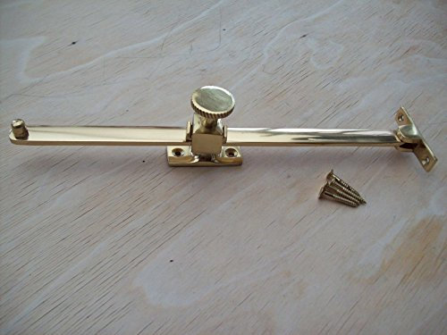 IRONMONGERY WORLD® 10 INCH/250MM Polished Brass Sliding Screw Down Lock Window Casement Stay