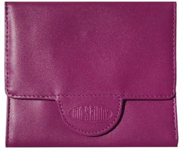 Big Skinny Trixie Portefeuille Fin en Cuir à Trois Volets pour Femme pouvant contenir jusqu'à 30 Cartes Violet Prune