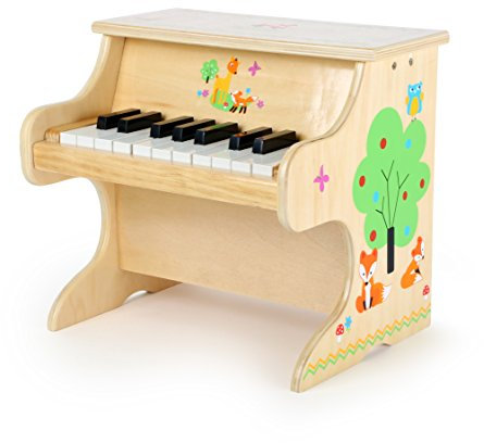 Small Foot Klavier Kleiner Fuchs aus Holz, Kinderinstrument mit Einer Tonleiter für erste Musikerfahrungen, 10724