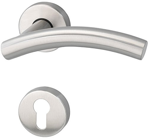 MARCHESI Drückergarnitur MOSKAU - auf Rosette PZ, 38-45, Edelstahl matt
