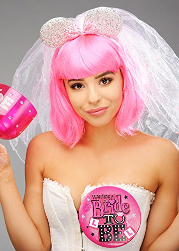 Bride To Be Silver Mouse Ears with Veil