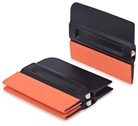 Winjun 3 Stück Autofolie Magnet Rakel mit Filzkante Folienrakel Filzrakel für Car Wrapping Folie Tönungsfolie Fensterfolie Werkzeug, Schwarz, 10cm x 7,5cm