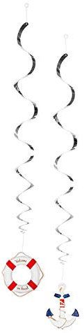 PARTY DISCOUNT Deko Girlande Swirls Navy, 85 cm, 2 Stück