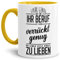Tassendruck Berufe-Tasse mit Spruch Stark genug um EIN XX zu Sein - Personalisierbar/Individuell/Geschenk-Idee/Witzig/Lustig/Innen & Henkel Gelb