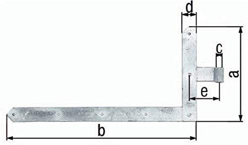 GAH Tor-Winkelband f.Garagentore 600x1000x60x 120mm STA TZN li.unten 8mm