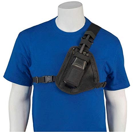 HOLSTERGUY RCH-101M MESH Chest Harness Shoulder Holster - Adjustable Single Radio Pouch for Motorola Radios & Walkie Talkies