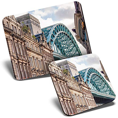 Mouse Mat & Coaster Set - Tyne Bridge Newcastle England UK Britain 23.5 x 19.6 cm & 9 x 9 cm for Computer & Laptop, Office, Gift, Non-slip Base #24350