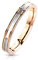 Paula & Fritz® Ring Damen Rose-Gold Perlmutt-Inlay 316L Chirurgenstahl Größe 49 (15,6) Verlobungsring Partnerring Ehering Herren-Ring Bandring