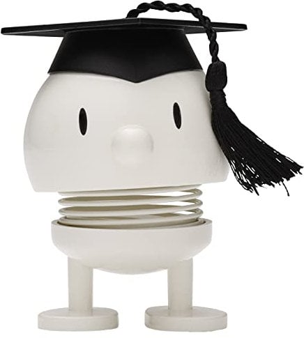 Hoptimist IQ Bumble Bestandene Prüfung Geschenk, Graduation Deko zum Abi, Glücksbringer Prüfung oder Süßes Abitur Geschenk, 6,3 x 6 x 7,4 cm, Small, Weiß