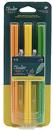3Doodler Printing Filament Refill x75 Strands, Over 620' of Extruded, Compatible 3D Pen for Kids, Start Plastic Blister Pack (75) - Collection 2