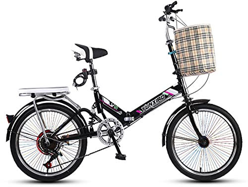 ZLYJ Faltbares Stadtfahrrad, Ultraleichtes tragbares Faltrad, Retro-Stil Citybikes Faltbares Trekkingrad Leichtes Fahrrad, Erwachsener Outdoor-Fahrtausflug A,20 in