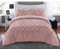 Pintuck Pink Duvet Cover Set 3 Pieces Pinch Pleat Microfiber Bedding Covers Hotel Quality Quilt Bed Sets with Pillowcases Double King Super King Size
