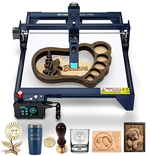 A10 Pro Laser Graviermaschine 50W, 10W Laser Ausgangsleistung, Offline-Graviermaschine Laserengraver, Doppel Kompressionspunkt Kupplung DIY Gravierer Hochpräziser Schnitt, 410x400mm