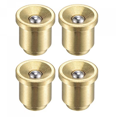sourcing map Ottone Pulsante Flangia Grasso Coppa Olio 8mm Palla Oliatore per Sistema di Lubrificazione 4 Pz