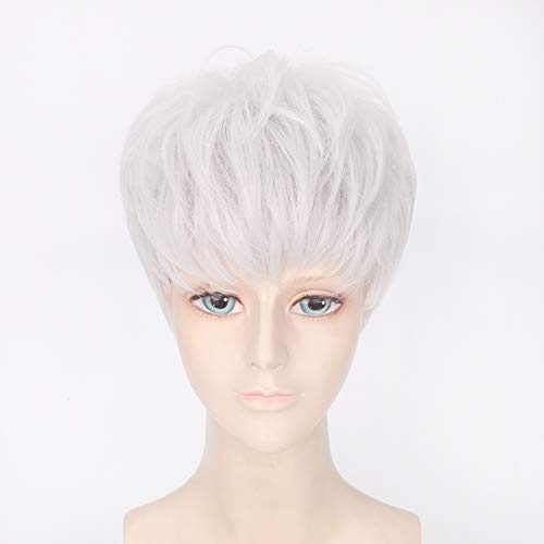 Wig for Matching Clothes Dressing Up Masquerade Celebrity Silver Wig Same Top Cui Shengxian Silver Harajuku Trendy Male Wig Headgear