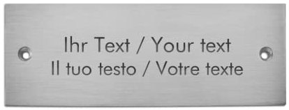 Türschild aus Edelstahl mit personalisierter Gravur - 125 x 45 mm, rechteckig - gebürstete Oberfläche - Klingelschild, Namensschild mit eigenem Text