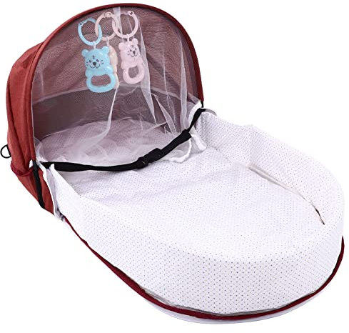 Faltbares Babybett, weiches Tuch, Moskitonetz, tragbar, Kleinkinder, Reise-Schlafbett mit Steppdecke, hängende Spielzeuge, Geschenke zum Nickerchen, Cosleeping