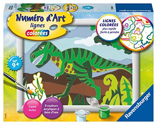 Ravensburger – Numéro d’Art Petit Format – Dinosaures – Loisir créatif – Kit de Peinture par numéros – Activité détente et créative – Dès 7 Ans – 23594 – Version française