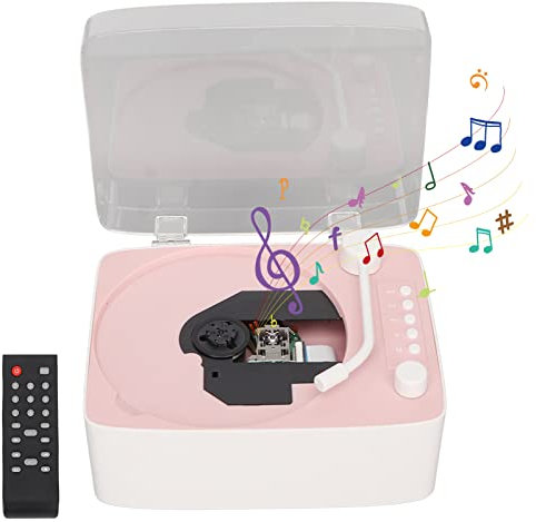 Tragbarer CD-Player, Bluetooth 5.0 USB-CD-Musikspieler mit AUX-Eingang und -Ausgang und Fernbedienung, kabelloser Musik-CD- und Kassettenspieler mit Hi-Fi-Lautsprechern für zu Hause