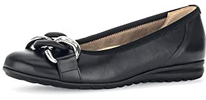 Gabor Women Ballet Flats, Ladies Classic Ballet Flats,Flats,Summer Shoe,Classic,Elegant,Black (Schwarz) / 27,37 EU / 4 UK