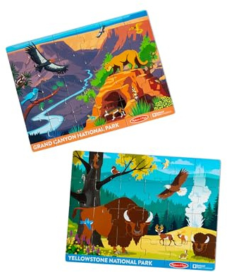 Melissa & Doug National Parks Yellowstone & Grand Canyon Puzzle-Set für Jungen und Mädchen ab 3 Jahren, 24-teilig