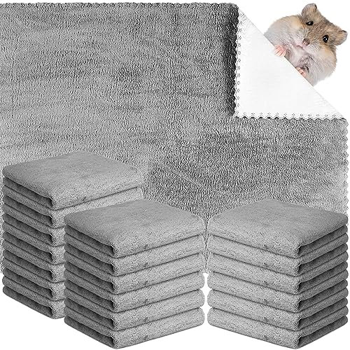 Panelee 20 Stück wasserdichte Pipi Pads Wiederverwendbare Welpen Unterlagen Meerschweinchen Käfig Einlagen Waschbare Fleecedecken für Hunde Kleine Haustier Decken (Grau, 45 x 60 cm)