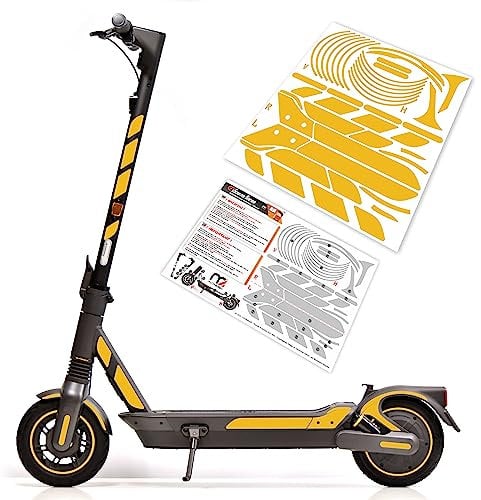 m2medien Aufkleber-Set/Sticker Set geeignet für Segway Ninebot MAX G2D E-Scooter - 46-teilig auf 35x40cm Bogen (Gelb)