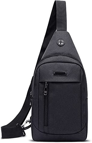 TAN.TOMI Brusttasche Herren Klein, Sling Bag Herren Klein mit Kopfhörerloch, Schultertasche Herren Klein fur Touring Shopping und Wandern