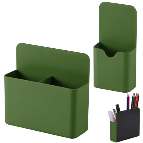 KITANIS Magnetischer Stifthalter, 2 Stück, magnetisch, trocken abwischbar, Markerhalter mit großzügigen Fächern, starker Magnet, Aufbewahrung, Marker, Stift-Organizer für Kühlschrank, Whiteboard,
