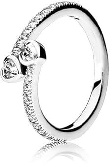 GAUEIOUR Sterling Silver Heart Adjustable Rings,Fashion Love Diamond Zircon Ring, Eternal Heart Lady Ring,Inlaid Zircon Heart to Heart Impression Ring