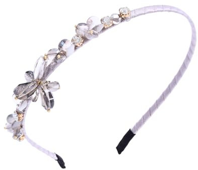 IYOU Bling Crystal Haarbänder für Frauen Strass Grauer Haarreif Diamant Stirnband Vintage Party Geburtstag Haarschmuck