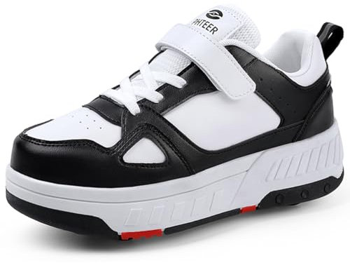 WOWEI Schuhe mit Rollen für Jungen Mädchen Skateboardschuhe Sportschuhe Rollschuhe Kinder Erwachsene 2-in-1-Multifunktionsrollschuhe Sneakers Mit Rollen Outdoorschuhe (BZX-T3, 40EU)