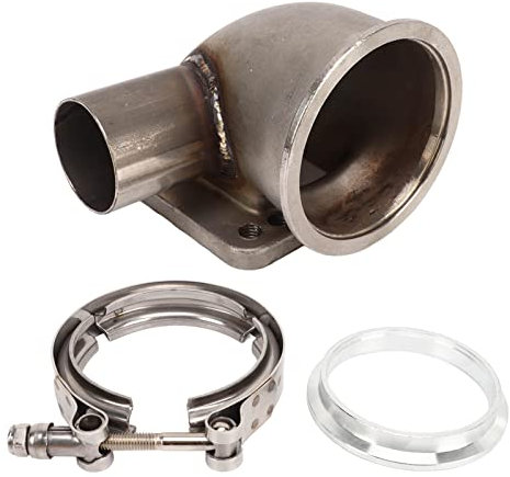 Turbo-Winkeladapterflansch, V-Band 90-Grad-Turbo-Winkeladapter, 3-Zoll-V-Band-Turbo-Winkeladapter 90-Grad-Flanschrohrsatz mit Flanschklemme für T3-T4-Turbine