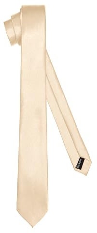 Ladeheid Klassische Herren Krawatte, glänzend, Perfekt für Büro & Festlichkeiten, Vielfältige Farben - Ideal für Geschäftsmeetings, Hochzeiten TMS-5 (150cm x 5cm, Beige)