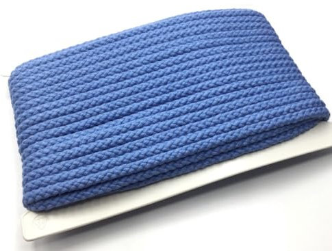 Baumwollkordel 8 mm – 100 % Baumwolle – Meterware ab 1 m – in 36 Farben – Kordel zum Nähen für Turnbeutel, Taschen, Kleidung, Hoodies, Jogginghosen, Accessoires & DIY-Projekte (blau)