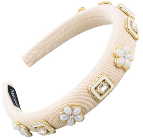 scicent Haarreifen Mädchen Gepolstert Damen Haarband Glitzer Strass Verziert Haarreif Dünne Haarbänder Modische Stirnbänder für Frauen Geburtstagsgeschenk Hochzeit Braut Haarschmuck - 27017