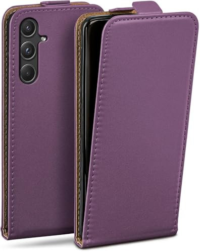 moex Étui à rabat pour Samsung Galaxy A55 5G - Avec protection d'écran - En cuir synthétique - Violet