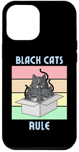 Cozy Mystery Black Cats Rule Süße Smoking-Katze in Box Hülle für iPhone 14 Pro Max