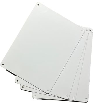 White Sublimation Metal A5 (8 x 6) Round Corners 4 pre dilled Holes. Blanks (20)